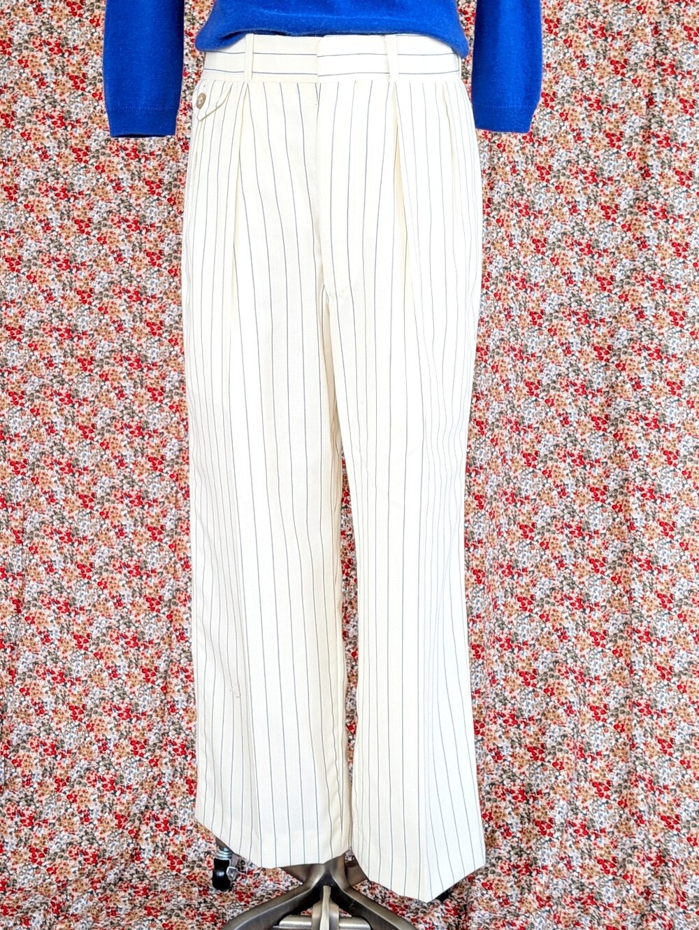 Vintage 1980s Hickey Freeman Union Made Pinstripe Pleated Trousers 30" Waist